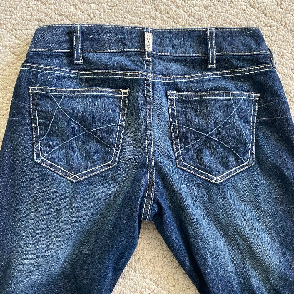 Ariat Real Denim Blue Jeans Mid Rise Straight Cut Western Pants Womens Size 30